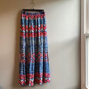 M Boho Maxi Skirt Francesca’s Blue/Orange